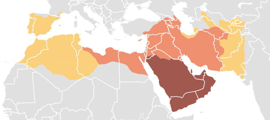 Завоевания арабского халифата (3 этапа расширения)