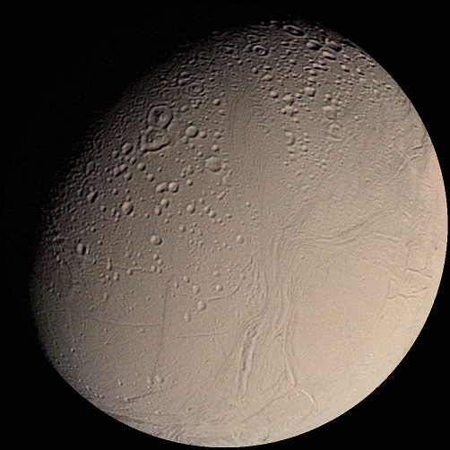 Спутник Энцелад в бежевом спектре