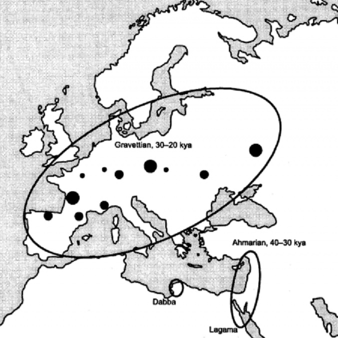 Ареал европейской позднепалеолитической культуры Граветт