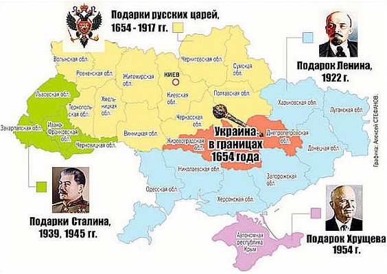Регионы, подаренные Украине