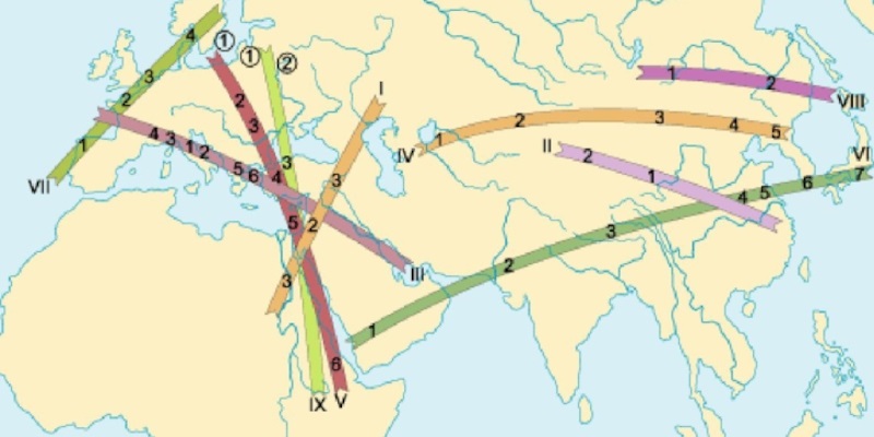 Цветная карта пассионарных толчков