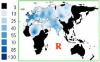 Карта распространения мужского рода R