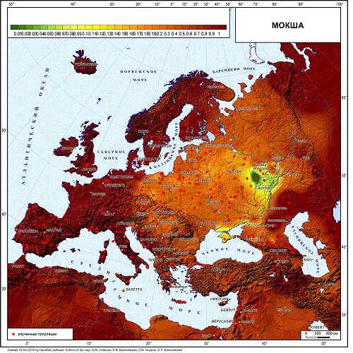 Родственные расстояния мокшанских Y-хромосомных популяций Восточной Европы