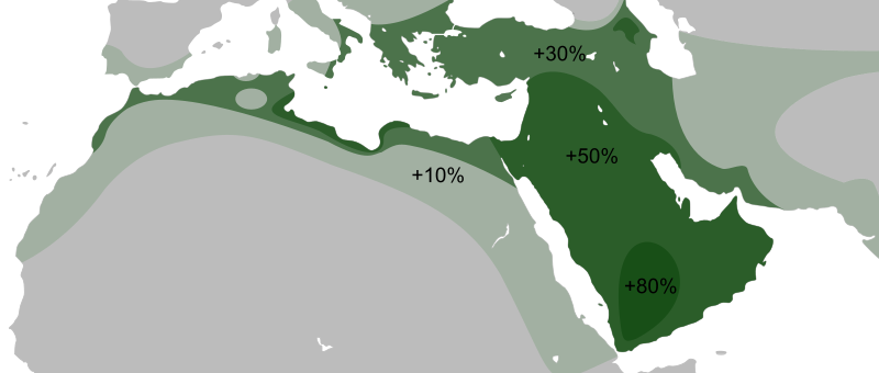 Распространение Y-хромосомной популяции J на Ближнем востоке