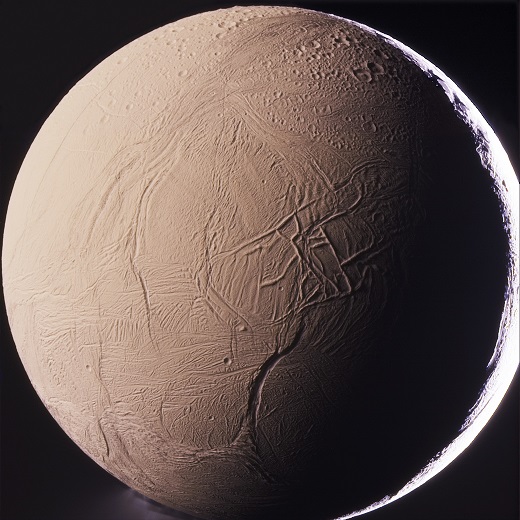 Спутник Энцелад в коричневом спектре