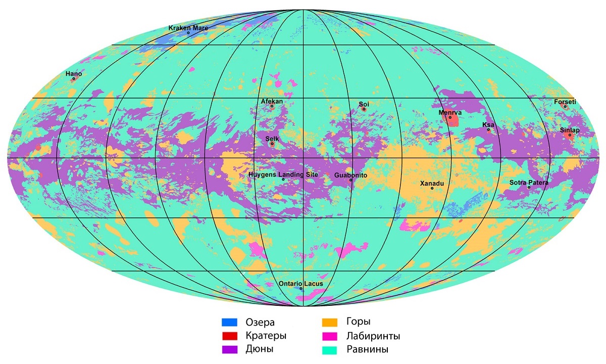 Глобальная морфологическая карта Титана