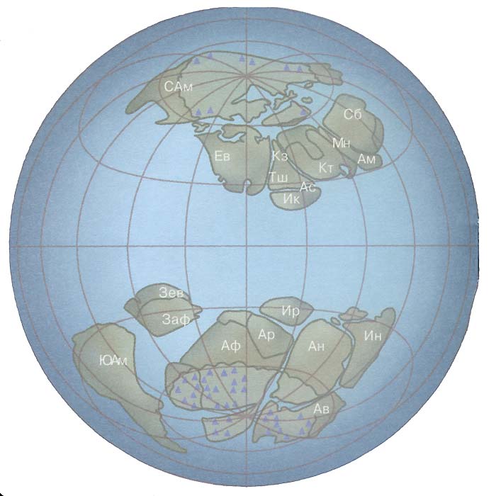 Распад суперматерика Мезогеи (Родинии, 800 млн лет назад)