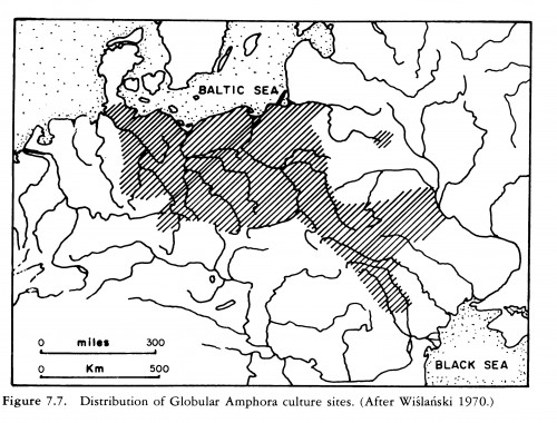 Ареал культуры шаровидных амфор в Европе (II тыс. до Р.Х.)