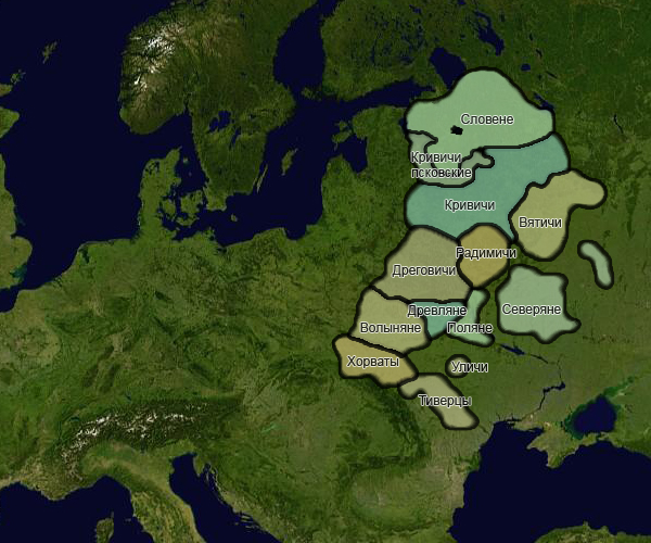 Восточнославянские племенные объединения IX века