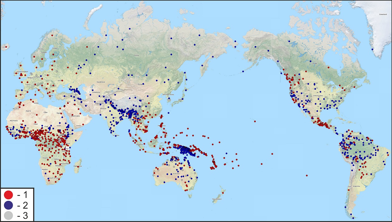 Порядок слов в языках мира (карта)
