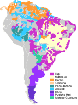 Языковые семьи индейцев Южной Америки