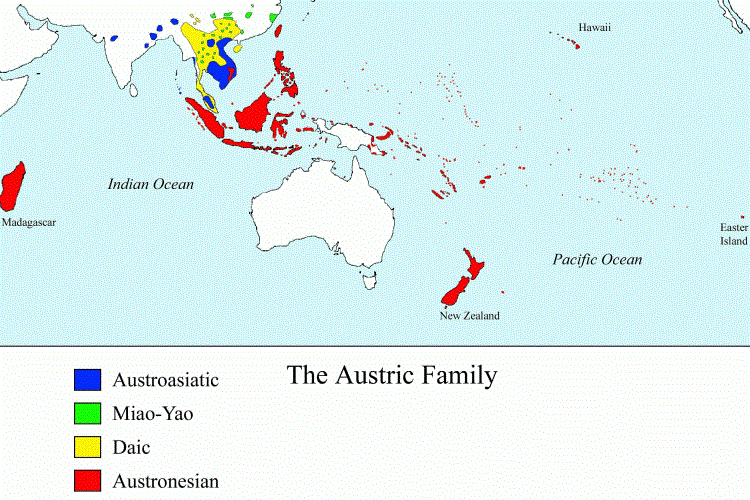 Аустрические языки (карта)