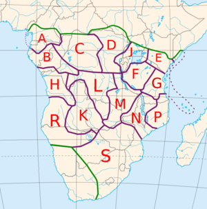 Зоны языков банту