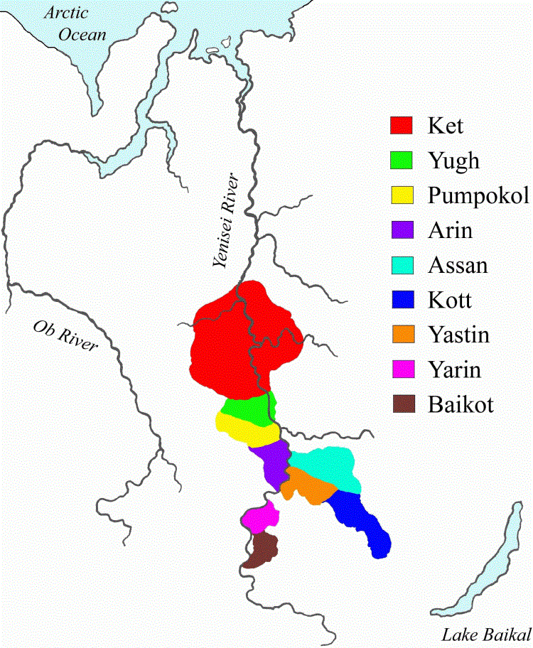 Енисейские языки (карта)