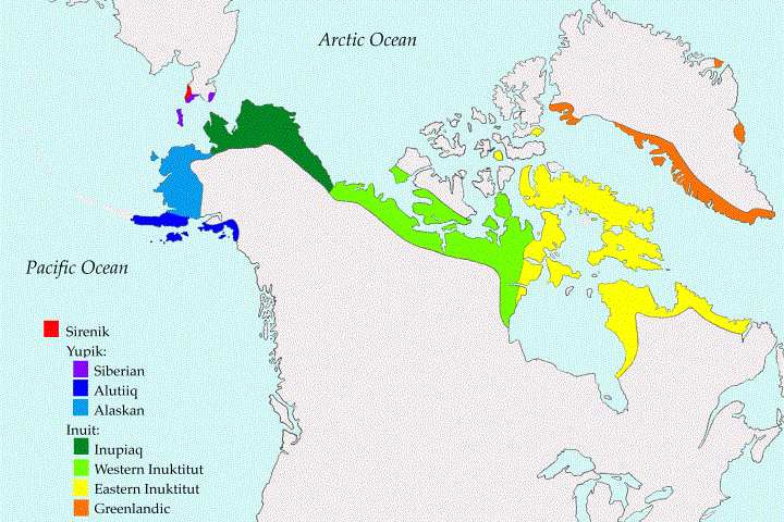 Эскимосские языки (карта)