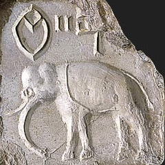Хараппская печать с единогрогом (повернут влево, 3 знака)